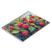 Carnet Buisson de framboises mûres aquarelle fruit (Côté gauche)