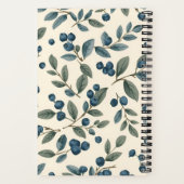 Carnet Buisson de myrtilles à l'aquarelle moderne (Verso)