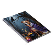Carnet Bull Terrier Chien Whimsical Halloween Peinture (Côté Droit)