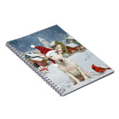 Carnet Bull Terrier Chien Winter Wonderland Noël Joie (Côté Droit)