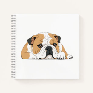 Carnet Bulldog anglais adorable mignon animal dormant cal