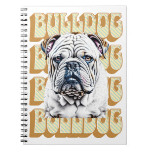 Carnet Bulldog anglais avec police rétro