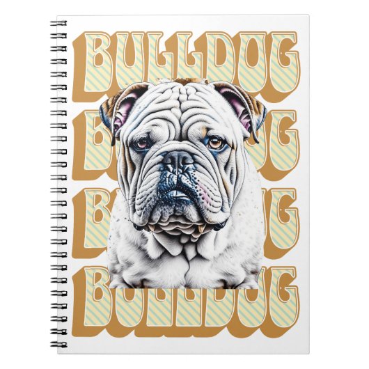 Carnet Bulldog anglais avec police rétro (Devant)