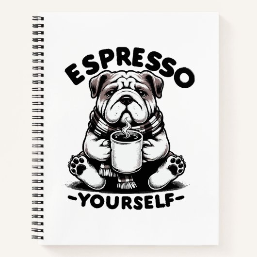 Carnet Bulldog au café chaud (Devant)