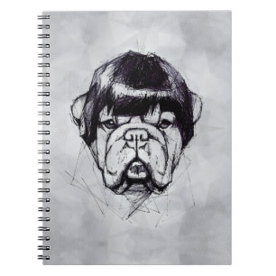 Carnet Bulldog avec une perruque (Style 3) Beaux-Arts