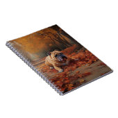 Carnet Bulldog en automne Feuilles automne Inspire (Côté Droit)