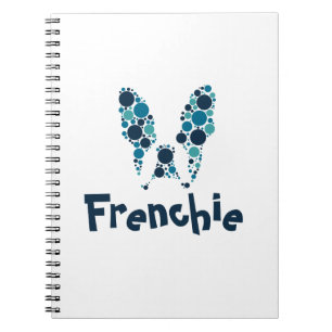 Carnet bulldog français avec des cercles colorés