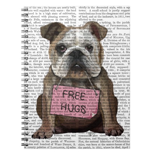 Carnet Bulldog Free Hugs (Devant)