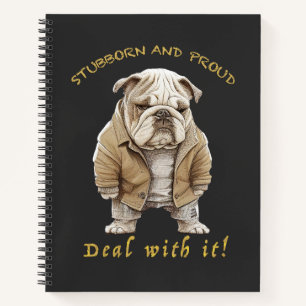 Carnet Bulldog Stubborn Traite Avec Il Mignonne adorable 
