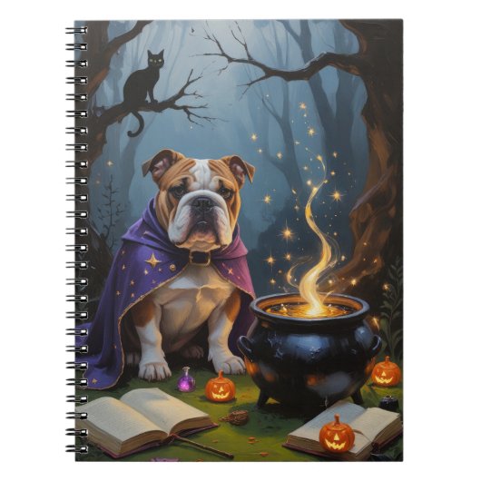 Carnet Bulldog Whimsical Halloween peinture (Devant)