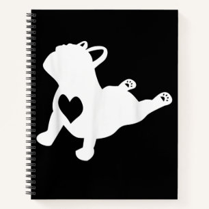 Carnet Bulldog Yoga Pose Love Heart Workout