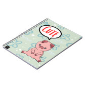 Carnet Bulle de bande dessinée de cochon mignon (Côté gauche)