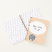 Carnet Bulle de parole d'éléphant gris mignon orange pâle (Intérieur)