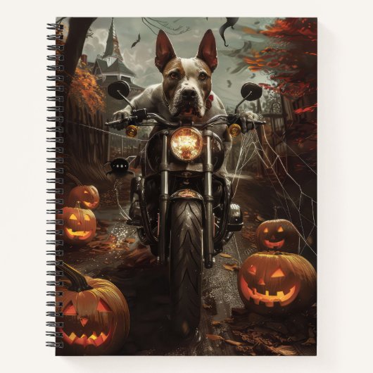 Carnet Bulle Terrier Riding Moto Halloween effrayant (Devant)