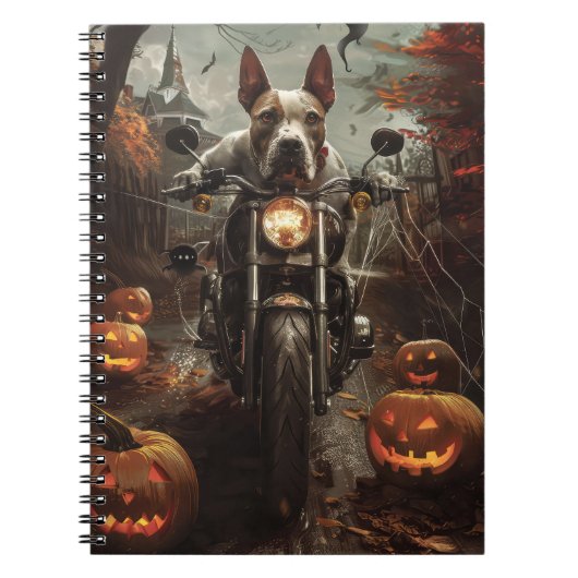 Carnet Bulle Terrier Riding Moto Halloween effrayant (Devant)