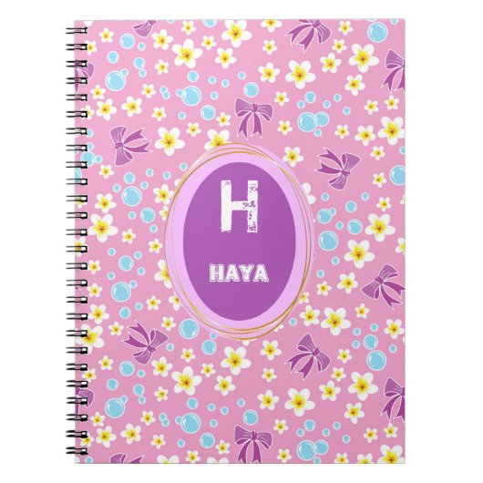 Carnet bulles mignonnes, fleur, arc enfants motif (Devant)