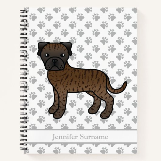 Carnet Bullmastiff Bringé Chien de Dessin Animé Mignon & (Devant)