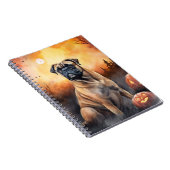 Carnet Bullmastiff d'Halloween avec la peur Citrouille (Côté Droit)