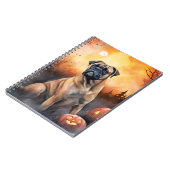 Carnet Bullmastiff d'Halloween avec la peur Citrouille (Côté gauche)