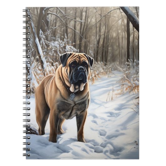 Carnet Bullmastiff Laisser neiger Noël (Devant)