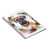 Carnet Bullmastiff Noël Wreath Festive Pup (Côté Droit)