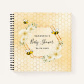 Carnet Bumble abeille nid d'abeille baby shower de fleurs (Devant)