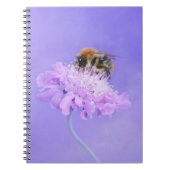 Carnet Bumble Bee perché sur une fleur rose (Devant)