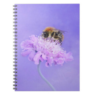 Carnet Bumble Bee perché sur une fleur rose