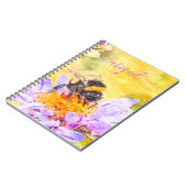 Carnet Bumblebebe Sur Fleur Nom Personnalisé (Côté gauche)