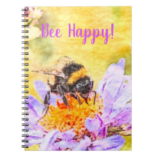 Carnet Bumblebee Sur Fleur (Devant)