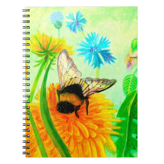 Carnet Bumblebee sur le pandelion (Devant)