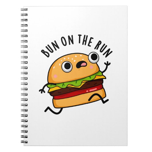 Carnet Bun Sur La Course Funny Burger Pun (Devant)
