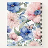 Carnet Bunch de fleurs rose et bleu classique (Dos)