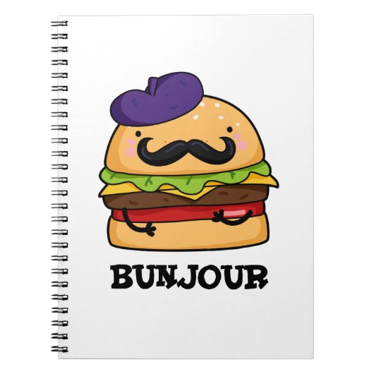 Carnet Bunjour Funny French Burger Bun Pun (Devant)
