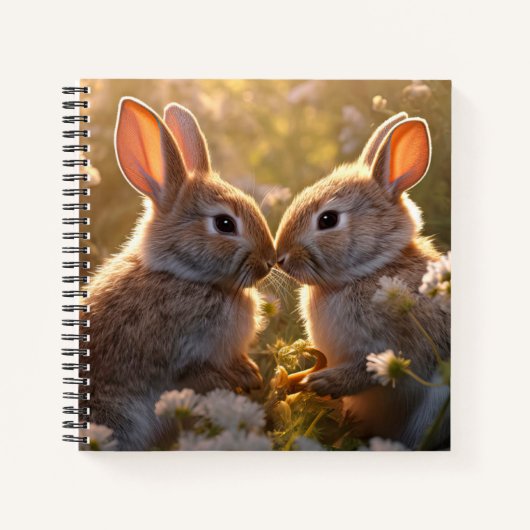 Carnet Bunnies adorables dans la conception des prés de p (Devant)