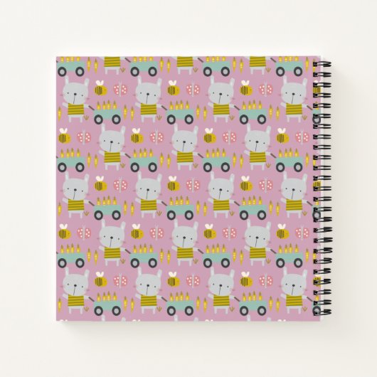 Carnet Bunnies de Pâques Cute Animal Personnalisé Sketchb (Dos)