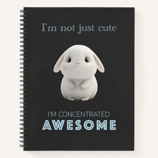 Carnet Bunny concentré Awesome mignon adorable drôle (Devant)