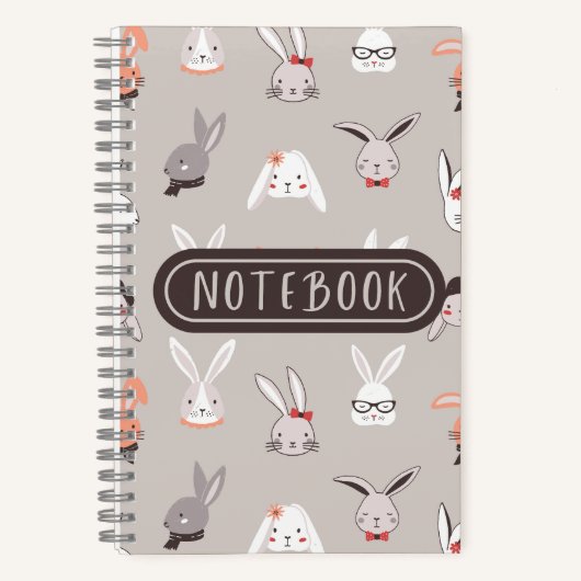 Carnet Bunny mignon lapin illustré lapins (Recto)