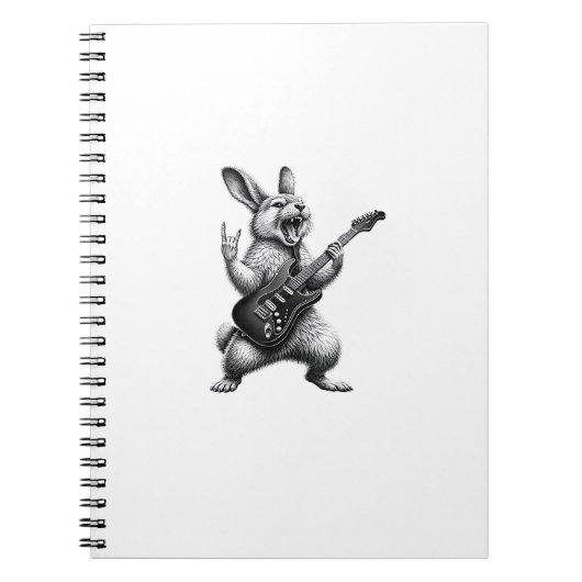 Carnet Bunny Playing Guitar Rock Star Bunny Lover Easter  (Devant)