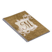 Carnet Burap Pays Dentelle Monogramme Note Initiale (Côté Droit)