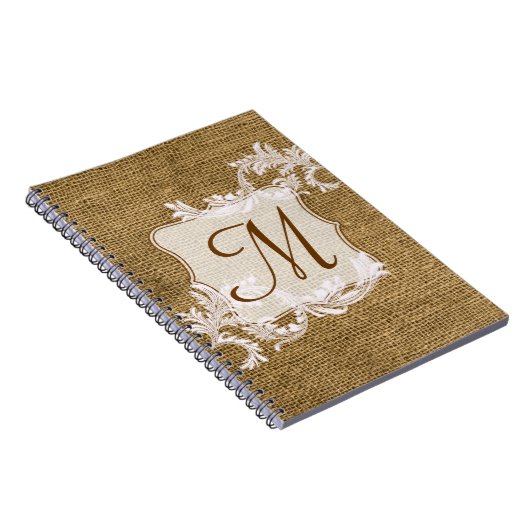 Carnet Burap Pays Dentelle Monogramme Note Initiale (Côté Droit)