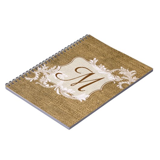 Carnet Burap Pays Dentelle Monogramme Note Initiale (Côté gauche)