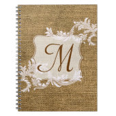 Carnet Burap Pays Dentelle Monogramme Note Initiale (Devant)