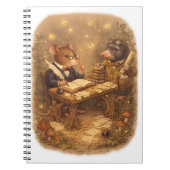 Carnet Bureau d'écriture de Tux & Twitch en bois (Devant)