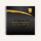 Carnet Bureau dentaire Monogramme - Noir et or (Devant)