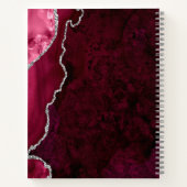 Carnet Burgundy Argent Agate Marine Blue Mariage Invité (Dos)