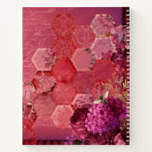 Carnet Burgundy Bee Floral Girly Chic Nom moderne (Dos)