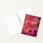 Carnet Burgundy Bee Floral Girly Chic Nom moderne (Intérieur)