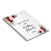 Carnet Burgundy Blush Floral Wedding planner écriture man (Côté Droit)