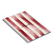 Carnet Burgundy Crème rayures (Côté Droit)